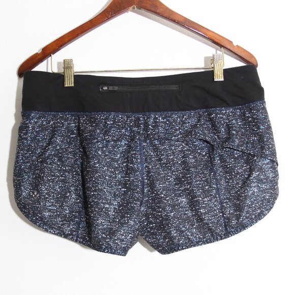 Lululemon Speed Up Short *2.5" Speckled Foil White Blue / Black Swift Size 8 - Picture 9 of 14